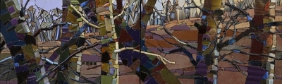 Fall Horizon With Six Trees